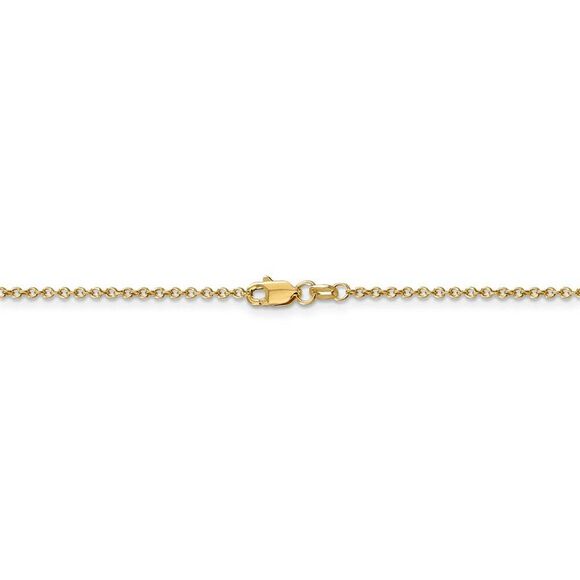 1.4mm, 14k Yellow Gold Solid Link Cable Chain Necklace, 18 Inch - Picture 4 of 8